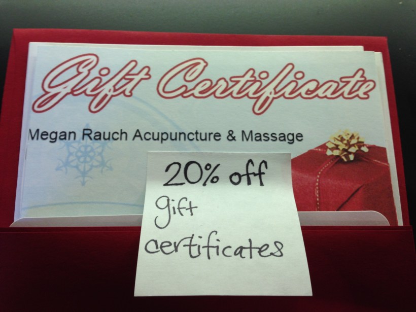 Happy Holidays!  Gift Certificates 20% Off!